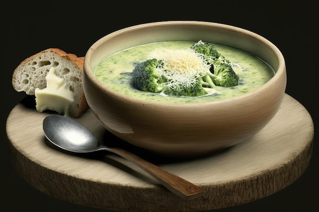 Crème van broccolisoep met Parmezaanse kaas