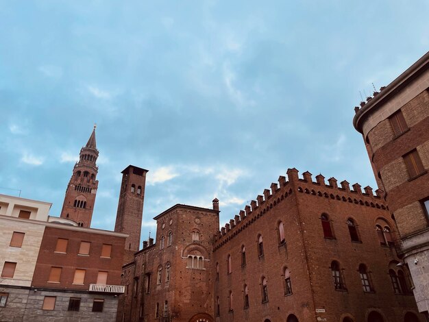 Cremona italy stradivari square cremona town hall with brick battlements in stradivari square