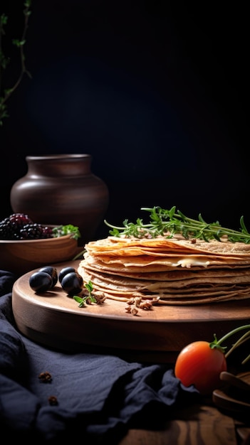 A crepe or crepe is a very thin type of pancake