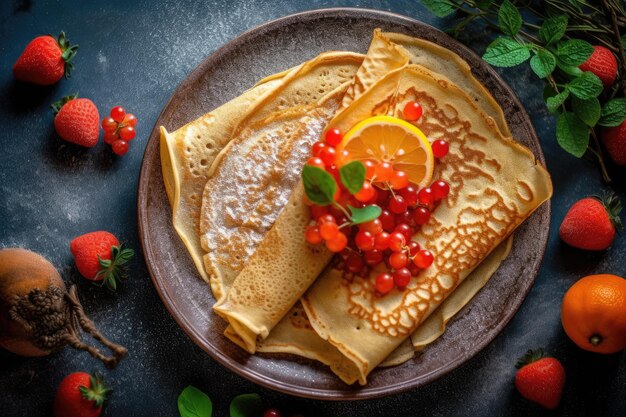 Crepe serving on the kitchen table professional advertising food photography