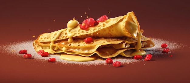 Crepes and poster background