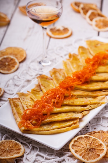 Foto crepes suzette, dessert francese