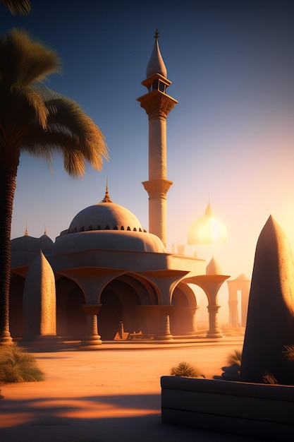 Crescent Horizons Изучение разнообразных ландшафтов исламского наследия ai генеративный