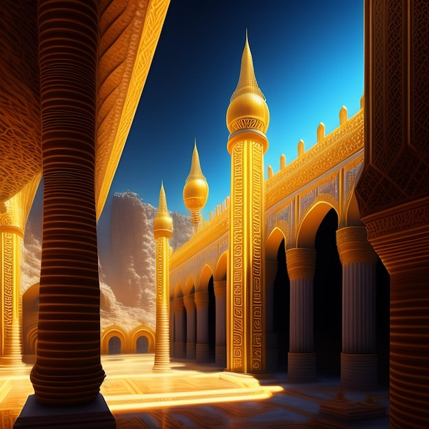 Crescent Horizons Exploring the Diverse Landscapes of Islamic Heritage ai generatief