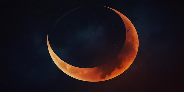 Photo a crescent moon is seen in a partial solar eclipse