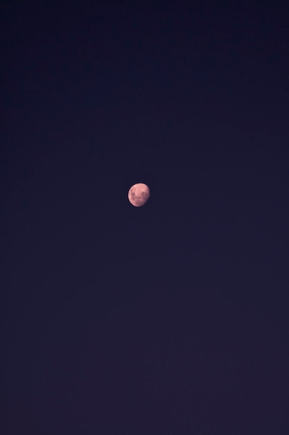 Crescent moon isolated on dark blue sky