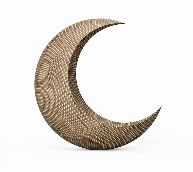 Crescent Moon made with cloth texture 3d illustration