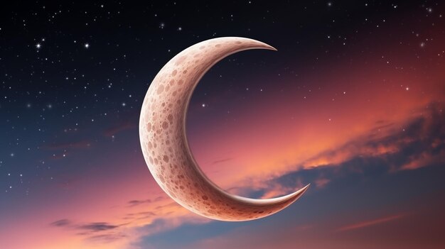 Crescent of ramadan hd 8k wallpaper stock photographic