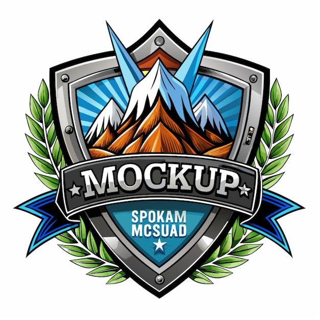 a crest with a picture of a mountain on it