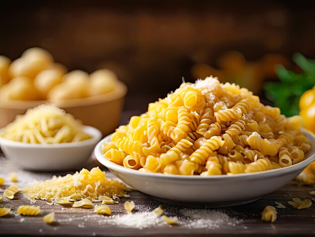 Creste di gallo pasta close up food background