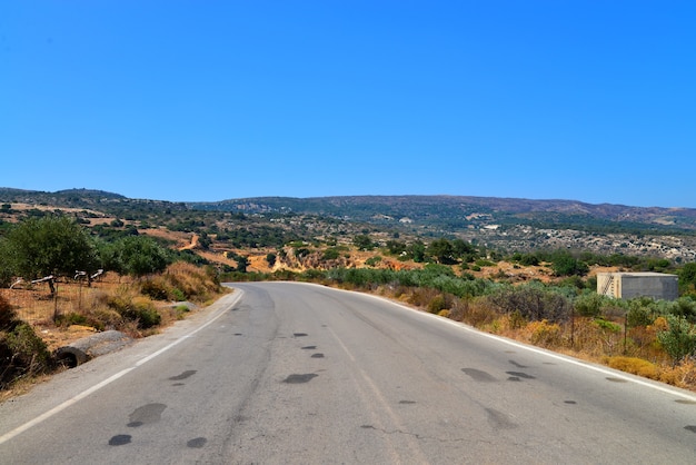 Foto strada di campagna di creta