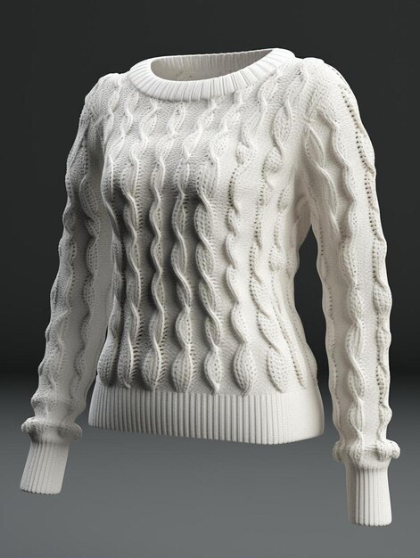 Photo crew neck pointelle design stitch knitted sweater and cardigan