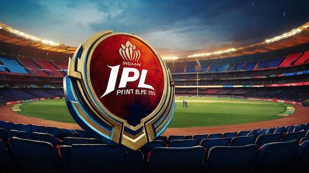 Cricket background a Ipl logo in the stadium