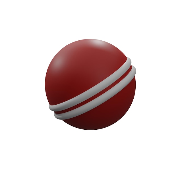 cricket bal, 3d cricket bal op witte achtergrond