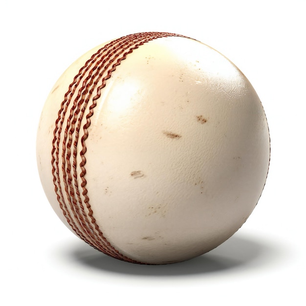 Мяч для крикета, выделенный на белом фоне