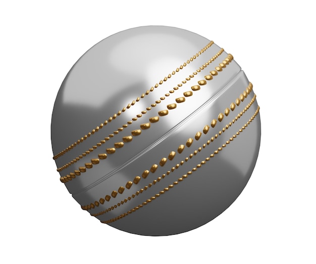 cricket ball sport equipment 3d render illustration isolated on white background