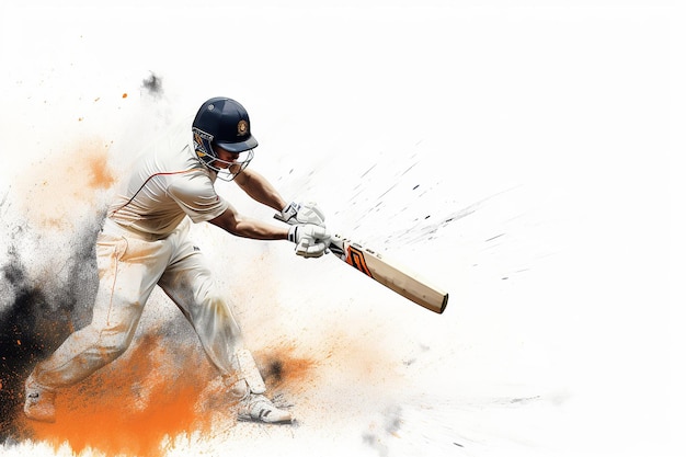 Cricket Batsman Illustration Generative Ai