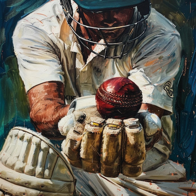 cricket batting gloves and a player adjusting his gloves