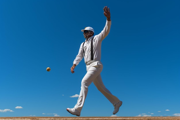 Foto giocatore di cricket che segnala fuori