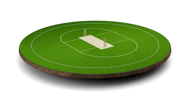 Cricket stadium or circle arena for cricketer green lawn or ground for batsman bowler Outfield