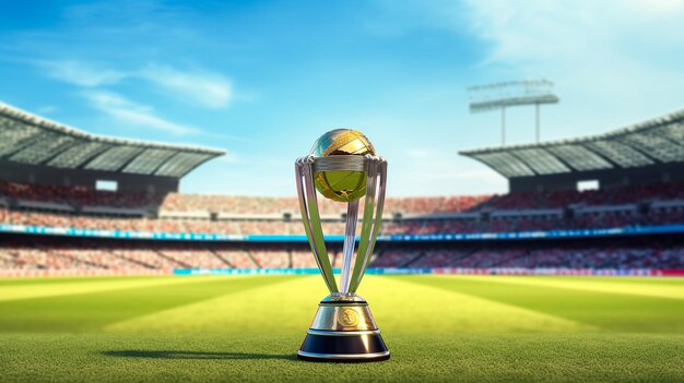 Cricket trophy cricket world cup trophy vector illustration premium quality