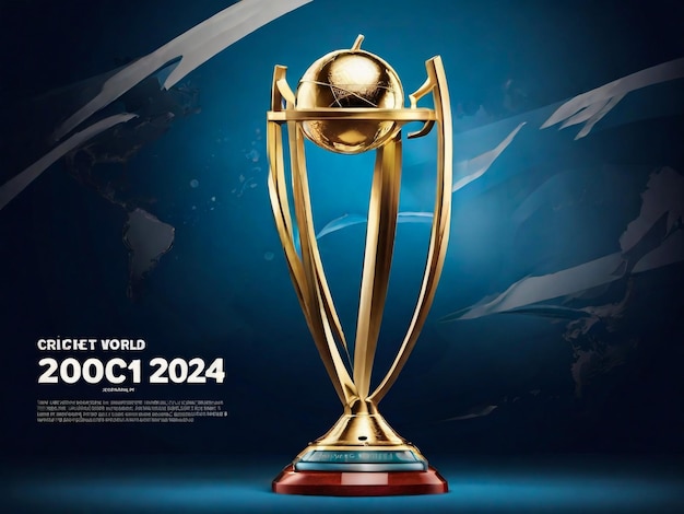 Cricket wereldbeker 2024 trofee poster sociale media sjabloon