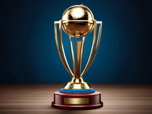 Cricket wereldbeker viering winnen trofee 3d rendering illustratie