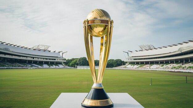 Photo cricket world cup trophy generative ai