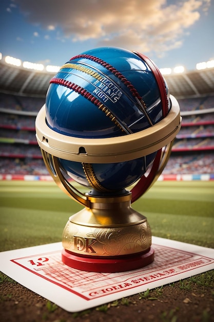 Foto cricket cup ball stadium con colori vibranti ultra hd