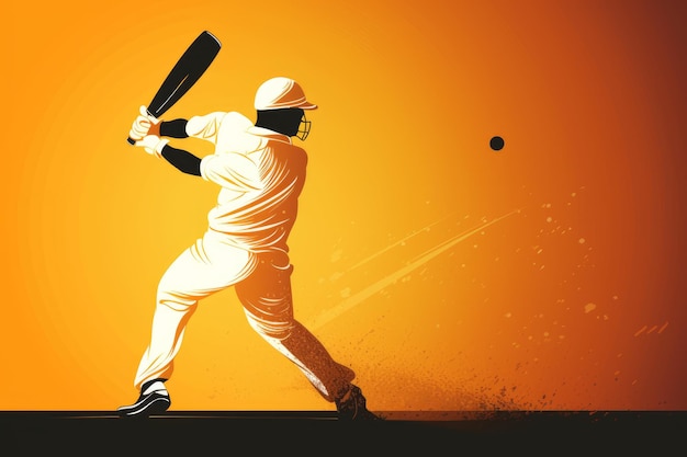 Cricketspeler slaat de bal voor zes stock photo generatieve AI