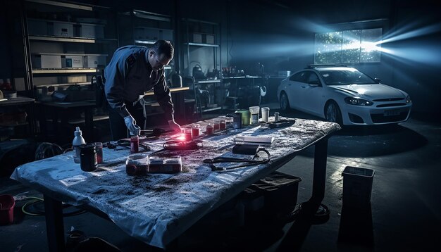 Crime scene investigation ultra realistic photoshoot