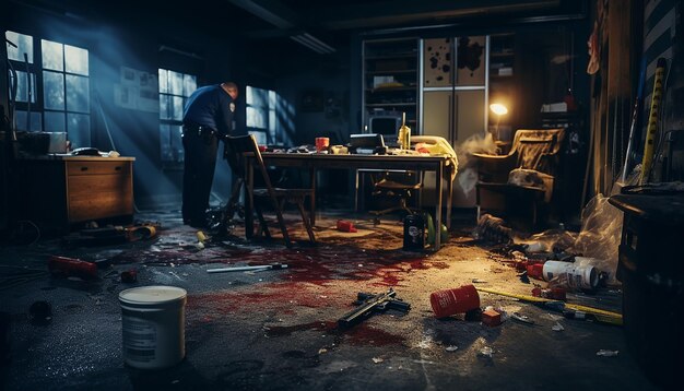 Crime scene investigation ultra realistic photoshoot