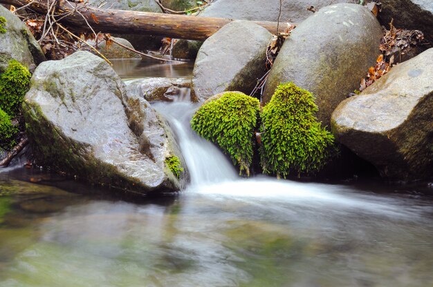 Crimea mountain streams and waterfalls and long time exposure