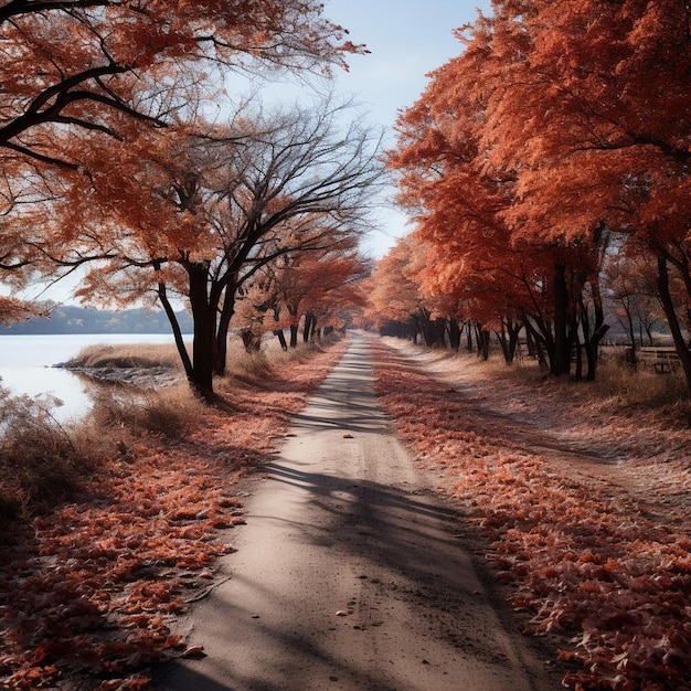 Crimson Canopy Dreams Herfstlandschap Foto