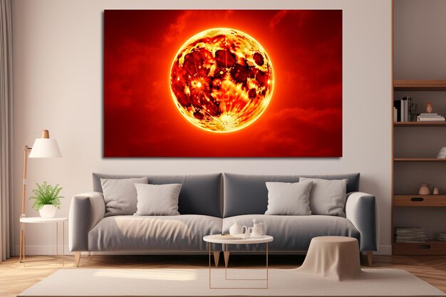 Crimson celestial canvas sun photo