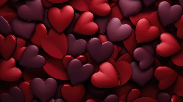 Crimson Color Hearts as a background