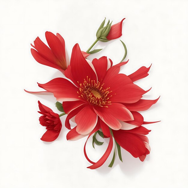 Crimson Crests Majestic Vector Flower Logo Showcase