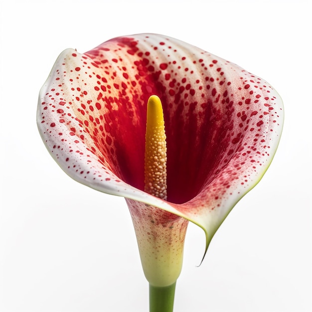 Crimson Harmony Closeup of Red and White Calla Lily