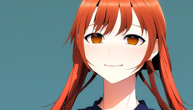 Crimson Resolve Anime-meisje met kort stekelig rood haar en een vastberaden uitdrukking die de innerlijke kracht onthult
