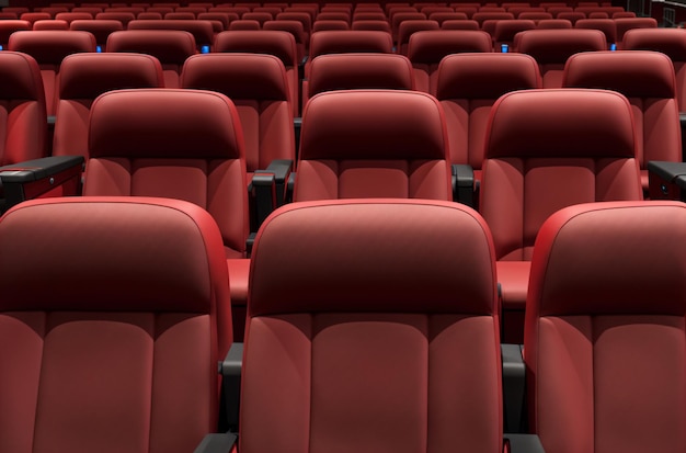 Crimson Seating Symphony A Visual Ode to Cinematic Comfort