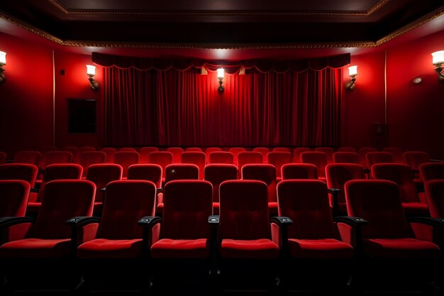 Crimson Seating in a Theater Venue AI