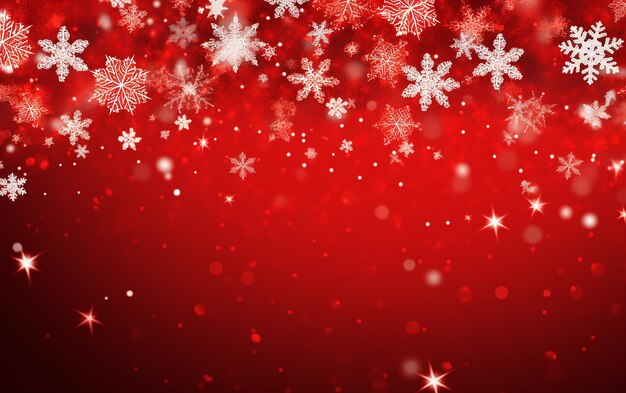 Crimson snowfall red background with snowflakes