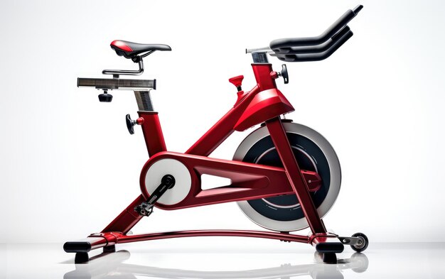 Photo crimson stationary bike running bicycle fix gym body fitness