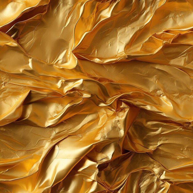 Photo crinkled gold paper texture background pattern