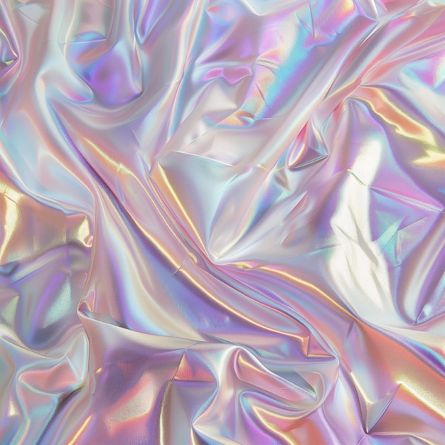 crinkled holographic texture with iridescent highlights