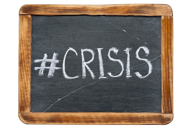 Foto hashtag di crisi fr