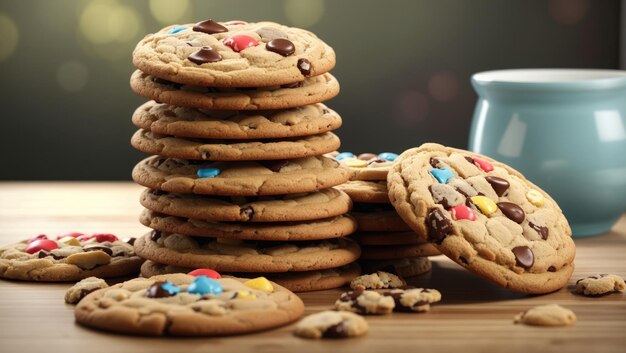 Crisp Delights An UltraRealistic Stack of Cookies