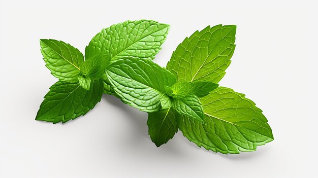 Photo crisp elegance fresh mint leaves isolated on transparent background