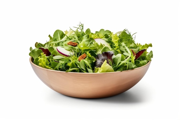 Crisp Green Salad on a Transparent Background AI