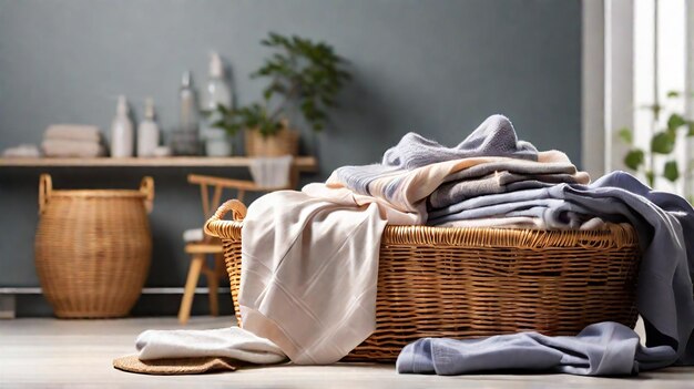 A Crisp Laundry Scene with WellPlaced Cleanliness